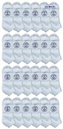 24 Pieces Yacht & Smith Women's Cotton White No Show Ankle Socks - Womens Ankle Sock
