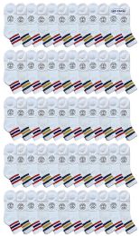 60 Wholesale Yacht & Smith Men's Cotton Sport Ankle Socks Size 10-13 With Stripes