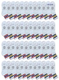 48 Bulk Yacht & Smith Men's Cotton Sport Ankle Socks Size 10-13 With Stripes