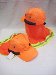 36 Pieces Neon Orange Sun Cap With Sun Cover - Sun Hats