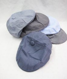 36 Wholesale Man's Flat Hat Assorted Light Colors