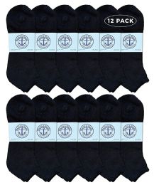 12 Pieces Yacht & Smith Men's Cotton No Show Ankle Socks King Size 13-16 Black	 - Big And Tall Mens Ankle Socks