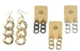 36 Pieces Multi Color Metal Dangle Earrings - Earrings