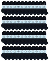 48 Wholesale Yacht & Smith Kids Cotton Quarter Ankle Socks In Black Size 4-6
