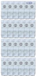 24 Pairs Yacht & Smith Women's 26 Inch Cotton Tube Sock Solid White Size 9-11 - Women's Tube Sock