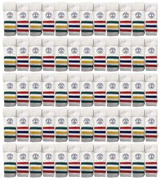 240 Units of Yacht & Smith Women's Cotton Striped Tube Socks, Referee Style Size 9-15 22 Inch - Women's Tube Sock