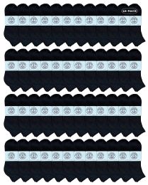 48 Wholesale Yacht & Smith Men's Cotton Quarter Ankle Sport Socks Size 10-13 Solid Black