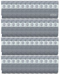 48 Pairs Yacht & Smith Men's Cotton 28" Inch Terry Cushioned Athletic Gray Tube Socks Size 10-13 - Mens Tube Sock