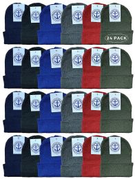 24 Pieces Yacht & Smith Kids Winter Beanie Hat Assorted Colors - Winter Beanie Hats