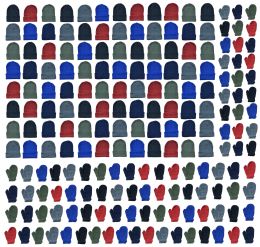 96 Units of Yacht & Smith Wholesale Kids Beanie And Glove Sets Beanie Mitten Set 96 - Winter Care Sets