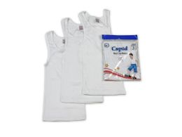 36 Pieces Boys A-Shirt In White Size S Only - Boys T Shirts