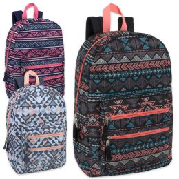 24 Wholesale 18 Inch Graphic Backpack With Double Front Pocket - Girls