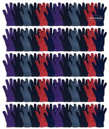60 Pairs Yacht & Smith Women's Warm And Stretchy Winter Magic Gloves - Knitted Stretch Gloves