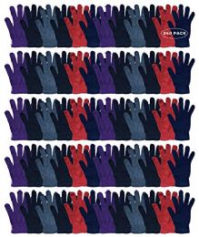 240 Units of Yacht & Smith Women's Warm And Stretchy Winter Magic Gloves - Knitted Stretch Gloves