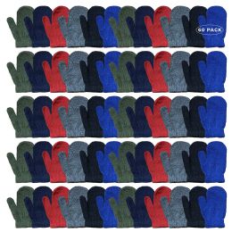 60 Pairs Yacht & Smith Kids Warm Winter Colorful Magic Stretch Mittens Age 2-8 - Kids Winter Gloves