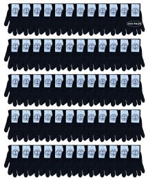 240 Pairs Yacht & Smith Unisex Black Magic Gloves - Knitted Stretch Gloves