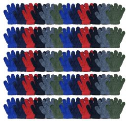 60 Units of Yacht & Smith Kids Warm Winter Colorful Magic Stretch Gloves Ages 2-5 - Kids Winter Gloves