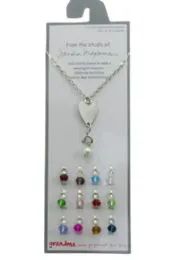 36 Pieces Silver Tone Necklace With A Heart Charm - Necklace Sets