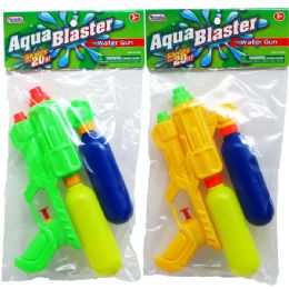 48 Wholesale 9.5" TwO-Tank Water Gun In Poly Bag W/header 3 Assrt Clrs