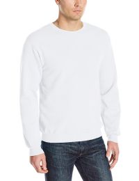 36 Wholesale Mens Fruit Of The Loom Sweat Shirt Crew, White Color Size S