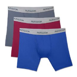 72 Wholesale Fruit Of The Loom Boys Underwear, Boxer Brief Assorted Colors Size L