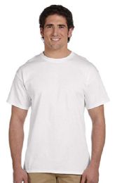 72 Wholesale Men's Fruit Of The Loom 50/50 Cotton Blend White T-Shirt, Size S