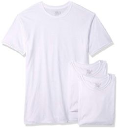 Men's Fruit Of The Loom Polyester Blend White T-Shirt, Size S
