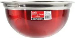12 Units of 3 Quart Mixing Bowl Red - Stainless Steel Cookware