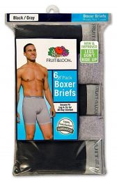 12 Packs Men's Fruit Of The Loom 6 Pack Boxer Brief Size Large - Mens Underwear