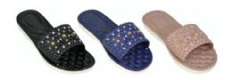 48 Wholesale Women's Studded Slide Sandals
