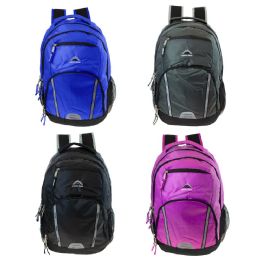 24 Pieces 19" Backpack With Laptop Feature And Tech Pocket In 4 Assorted Colors - Backpacks 18" or Larger