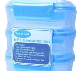 12 Wholesale 6 Piece Plastic Container With Click And Lock Lids