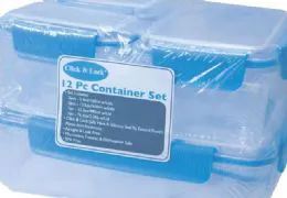 12 of 12 Piece Plastic Container With Click And Lock Lids