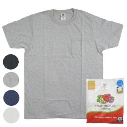 72 Pieces Men's Fruit Of The Loom Pocket T-Shirt ,size Small - Mens T-Shirts