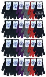 24 Pairs Yacht & Smith Mens Womens, Warm And Stretchy Winter Gloves (24 Pairs Assorted) - Knitted Stretch Gloves