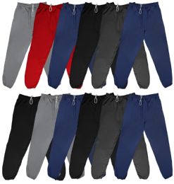 24 Wholesale Men's Fruit Of The Loom Sweatpants Joggers With Draw String And Pockets Size Large