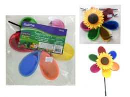 144 Wholesale Sunflower Pinwheel Stake
