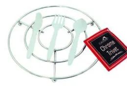 12 Pieces Chrome Trivet With Fork And Spoon Design - Coasters & Trivets