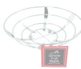 12 Wholesale Chrome Fruit Basket With Fork And Spoon Design