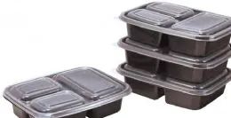 6 Wholesale 4 Pack Large 3 Section Containers Set With Lids