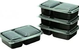 6 Wholesale 4 Pack Large 2 Section Containers Set With Lids