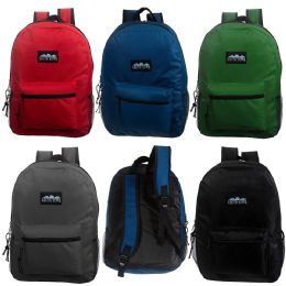 24 Wholesale 17" Classic Backpacks In 5 Solid Colors