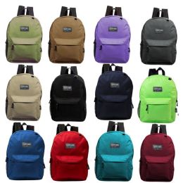 24 Wholesale 17" Kids Basic Backpack In 12 Randomly Assorted Colors
