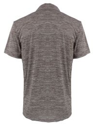 24 Wholesale Mens Performance Melange Polo T Shirt In Light Grey