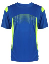 12 Pieces Mens Geometric Active Performance Tee In Royal - Mens T-Shirts