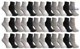 36 Wholesale Yacht & Smith Women's Lightweight Cotton Assorted Colored Quarter Ankle Socks