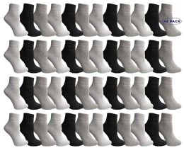 48 Wholesale Yacht & Smith Women's Cotton Assorted Color Quarter Ankle Sports Socks, Size 9-11