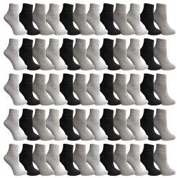 72 Wholesale Yacht & Smith Women's Cotton Assorted Color Quarter Ankle Sports Socks, Size 9-11