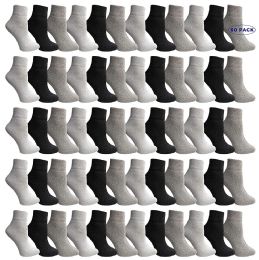 60 Bulk Yacht & Smith Women's Cotton Assorted Color Quarter Ankle Sports Socks, Size 9-11