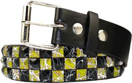 60 Wholesale Studded Belt Black And Yellow
